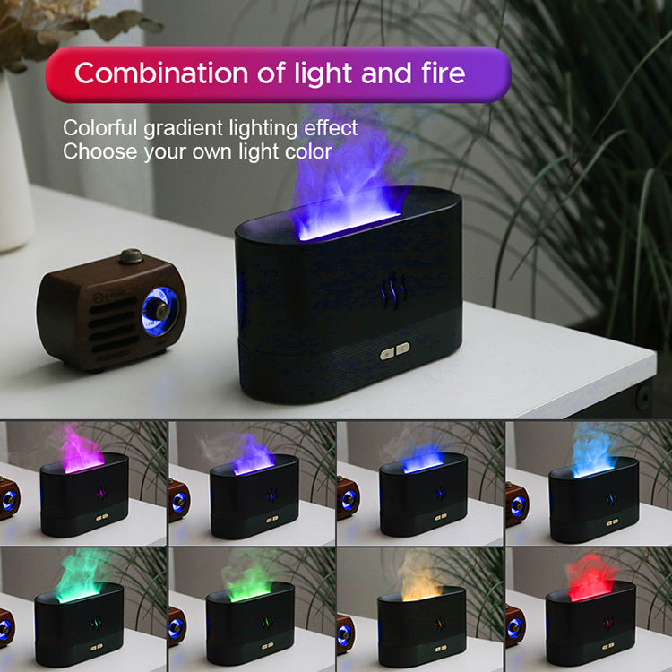 USB Flame Humidifier – RGB Aroma Diffuser with Essential Oils