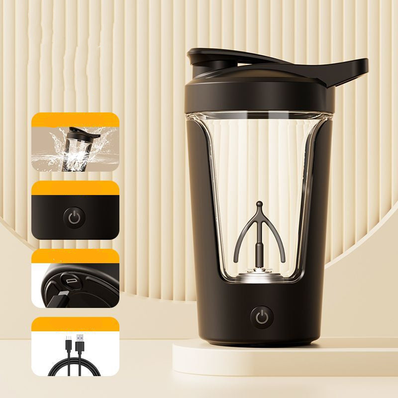 Electric Protein Shaker Bottle – 400ml USB Rechargeable Mixer Cup