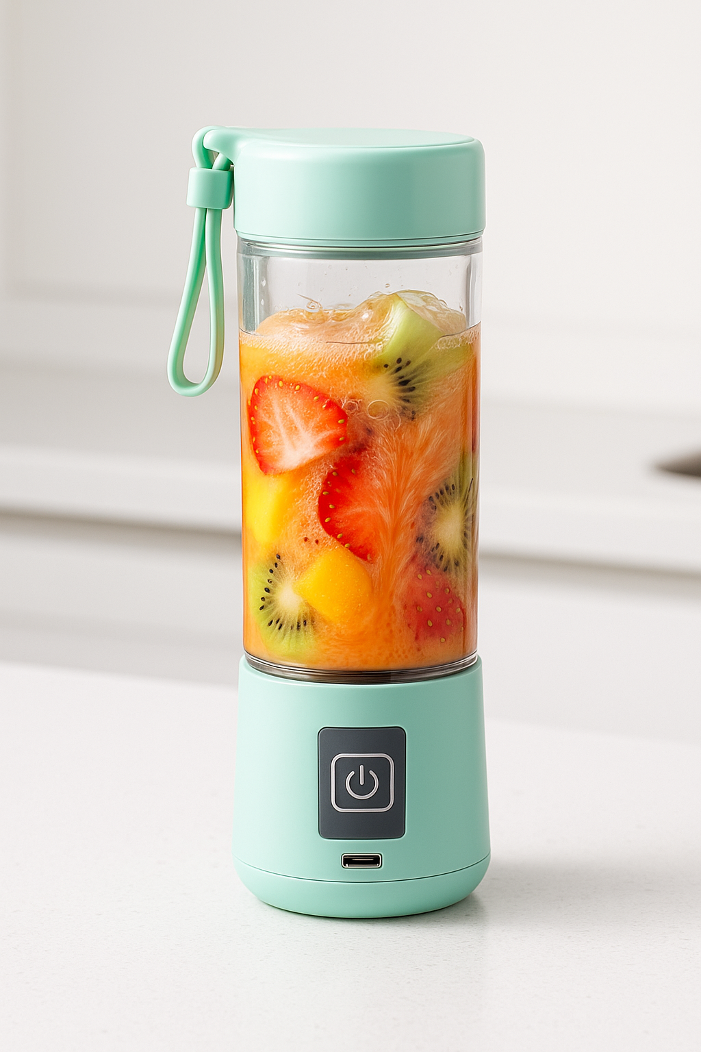 Portable Smoothie Blender – 6-Blade USB Rechargeable Mini Juicer
