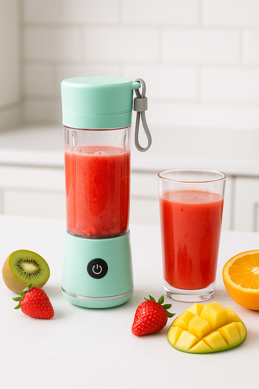 Portable Smoothie Blender – 6-Blade USB Rechargeable Mini Juicer