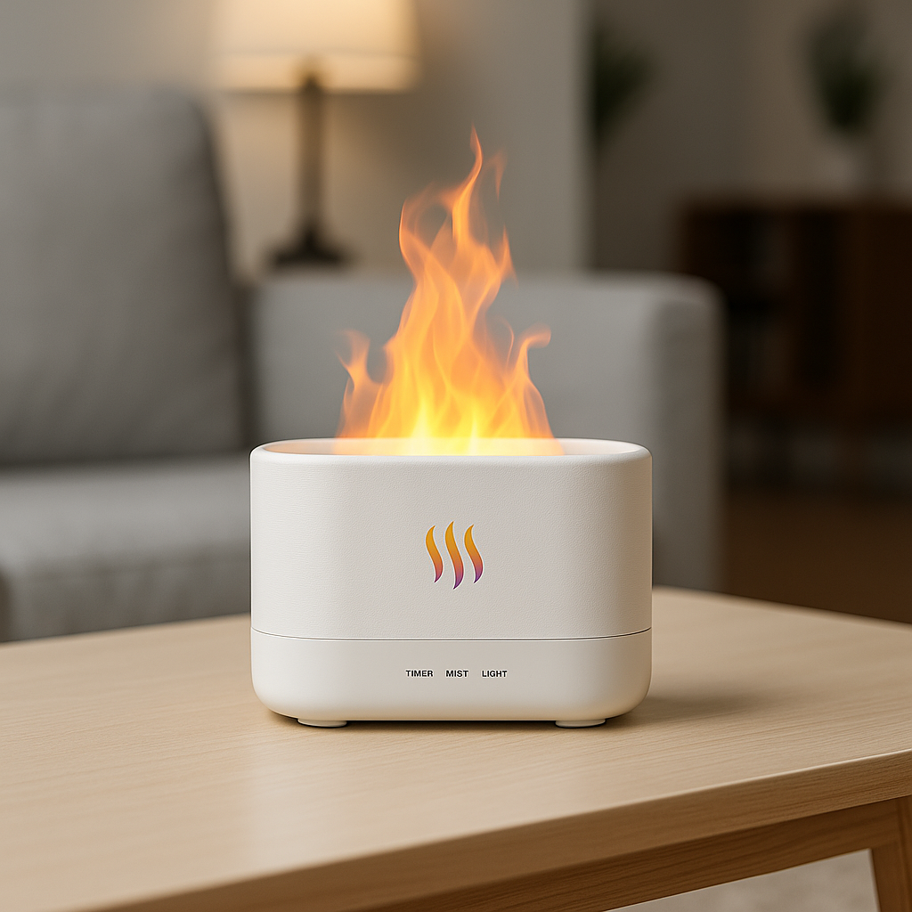 USB Flame Humidifier – RGB Aroma Diffuser with Essential Oils